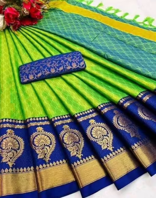 Elegant Cotton Silk Green Sarees