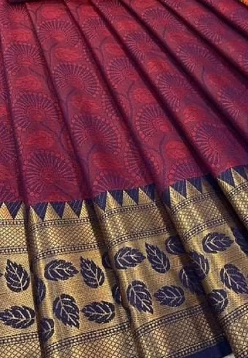 Adrika Classy Maroon Banarasi Silk Sarees - Image 2