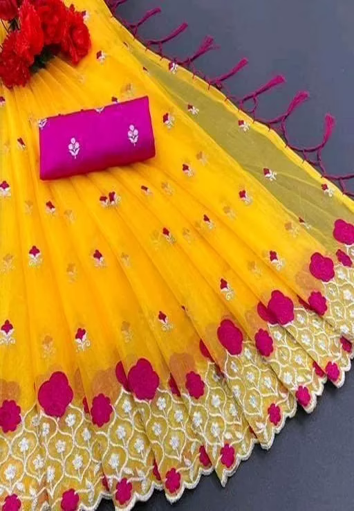 Alisha Sensational Yellow Super Net Sarees