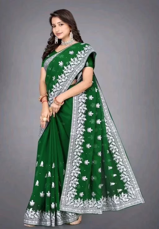 Alisha Attractive Georgette Green Sarees