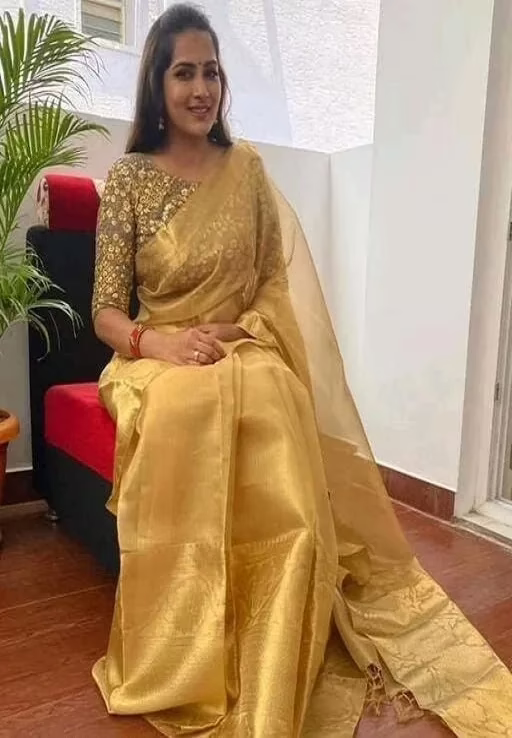 Tissue Tassels and Latkans Saree With Blouse