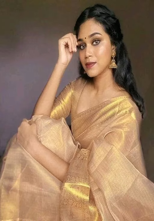 Tissue Tassels and Latkans Saree With Blouse - Image 2
