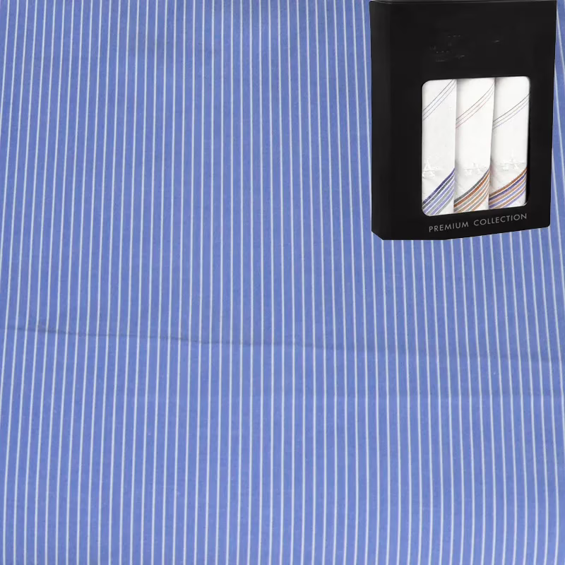 Raymond Men Poly Blended Shirting Fabric Blue Free Handkerchief