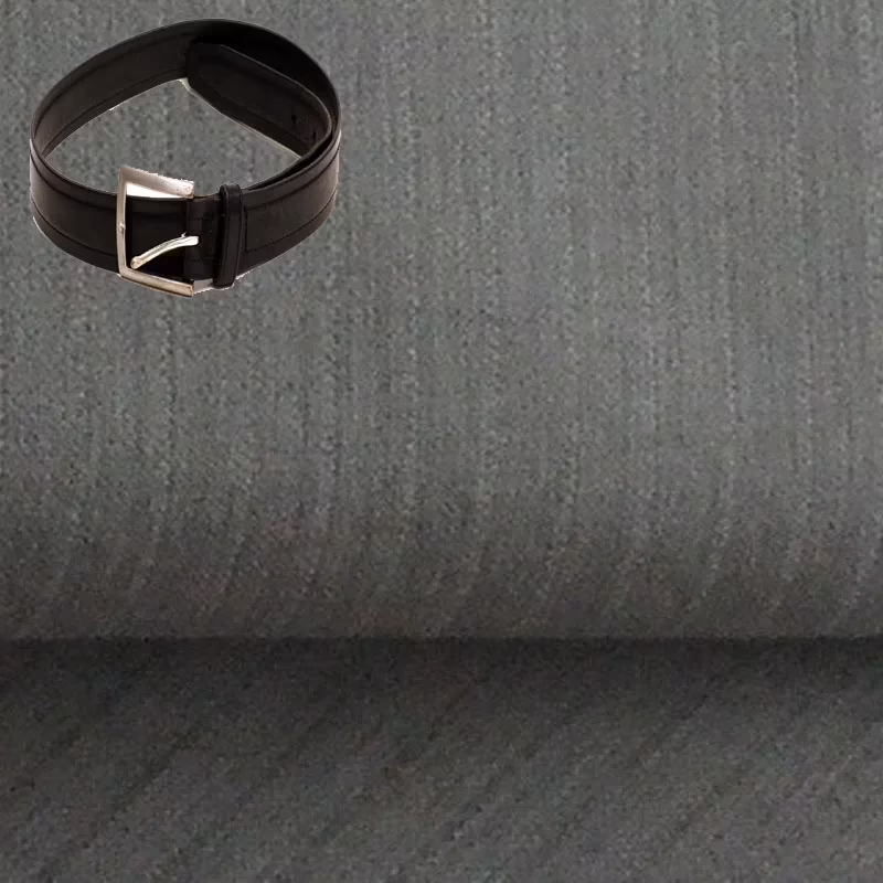 Raymond Men Poly Blended Trouser Fabric Grey Free Belt