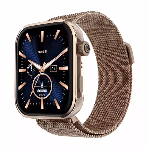Noise Pro 5 1.85 AMOLED Always-on Display, DIY Watch face, SoS Technology, BT Calling Smartwatch??(Rose Gold Strap, Regular)