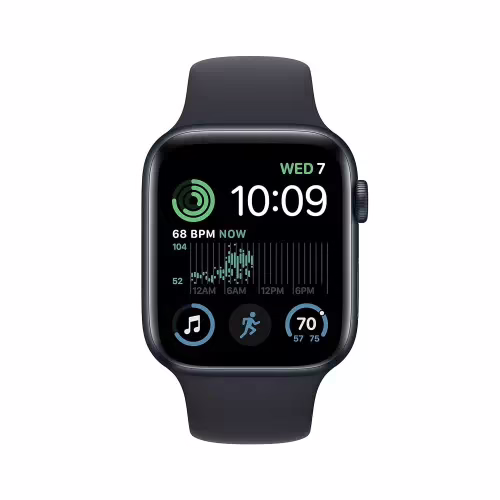 Apple Watch SE GPS (2nd Gen) Heart Rate Monitor, Crash Detection, Sleep Tracking(Midnight Strap, 44mm) - Image 2