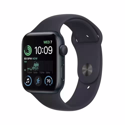 Apple Watch SE GPS (2nd Gen) Heart Rate Monitor, Crash Detection, Sleep Tracking(Midnight Strap, 44mm)