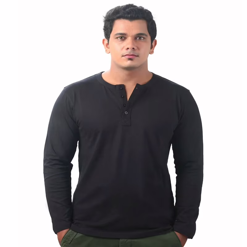 Season Krook Black-grey Cotton Full Sleeves Henley T-shirt (pack Of 2) - Image 2