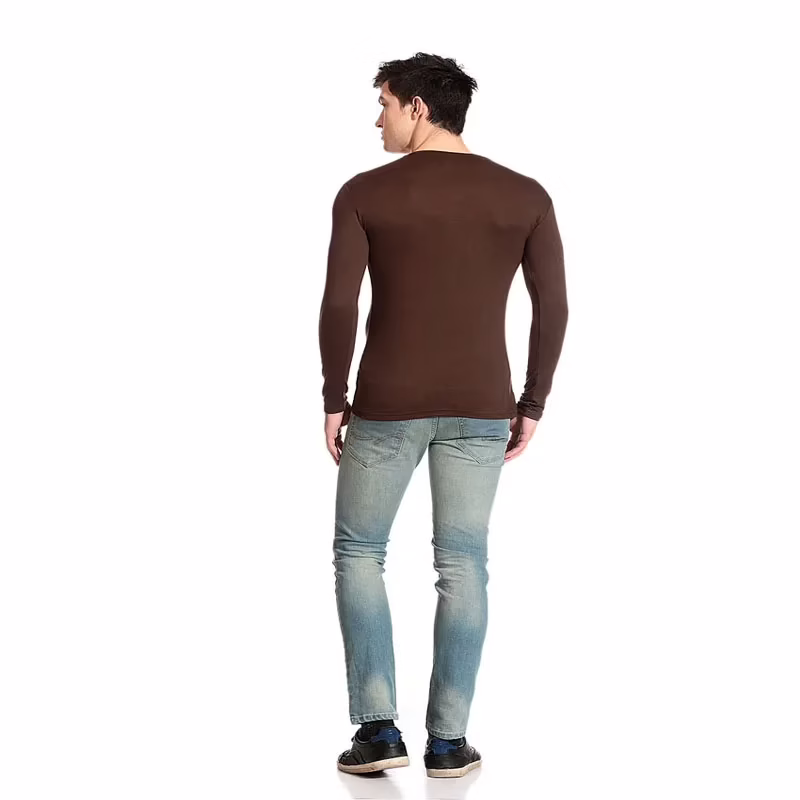 Season Tinted Brown Cotton Blend Men's T Shirt - Image 3