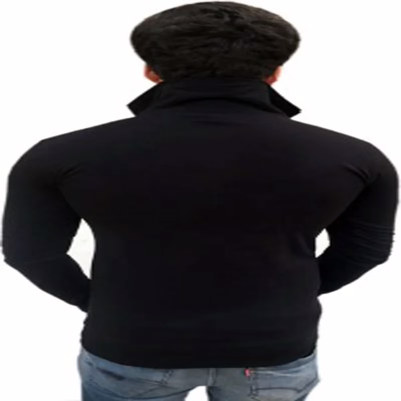 Season Collection Solid Men's Flap Collar Neck T-Shirt - Image 3