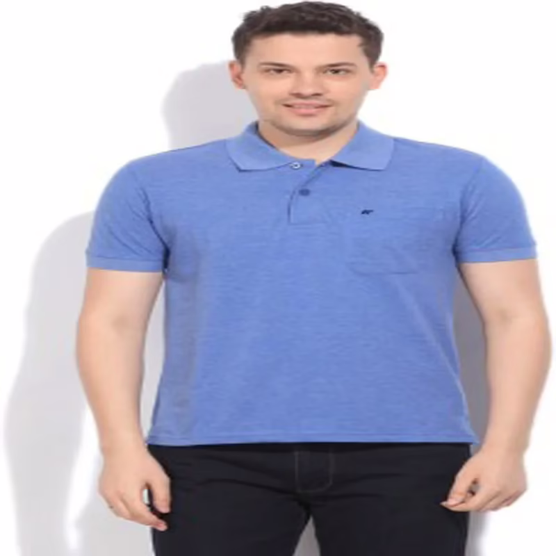 Season  Solid Men's Polo Blue T-Shirt