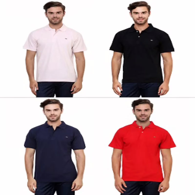 Season Men's Cotton Polo T-shirt - Set of 4