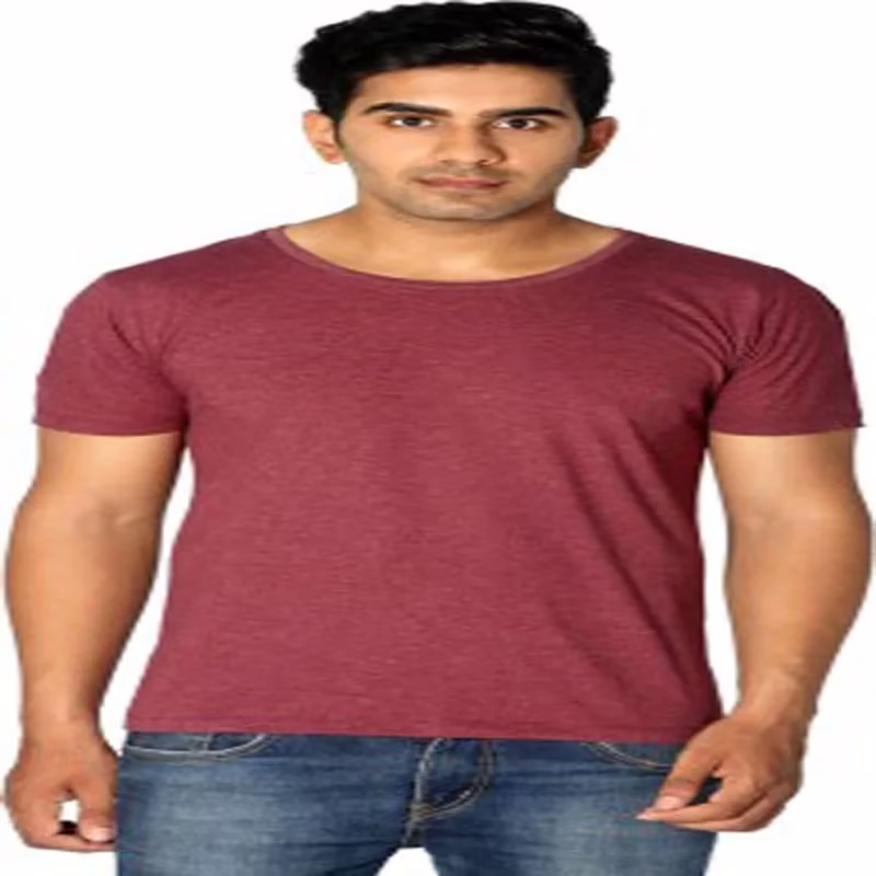 Season Solid Men's Scoop Neck Maroon T-Shirt - Image 2