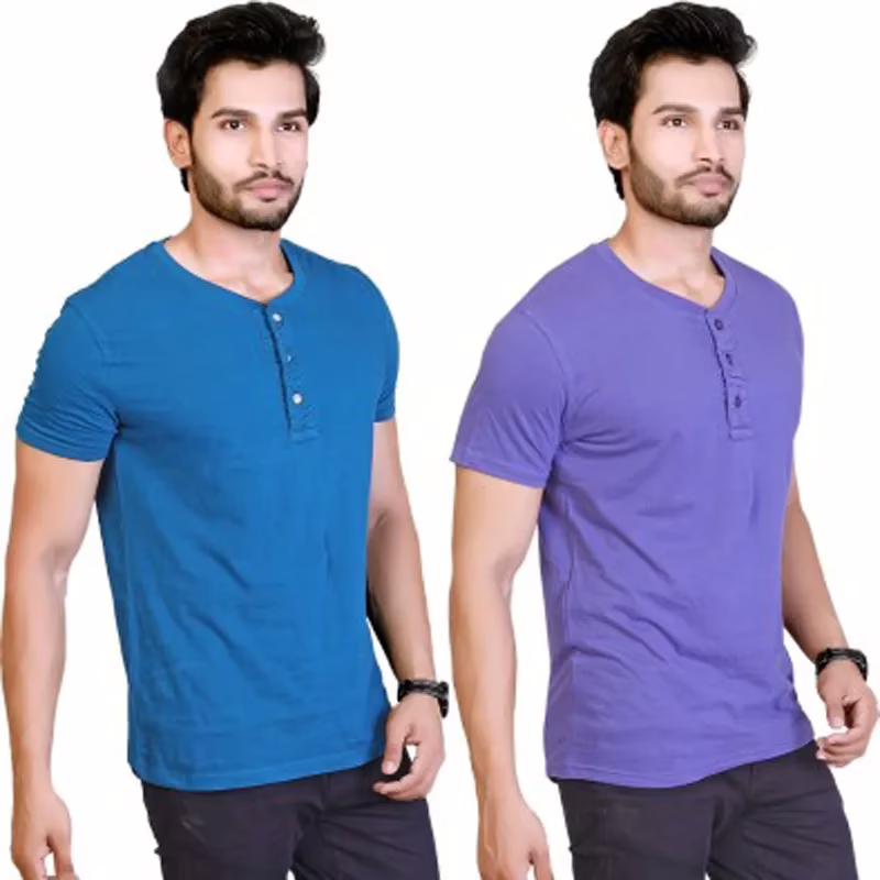 Season Men's Henley Multicolor T-Shirt - Image 3