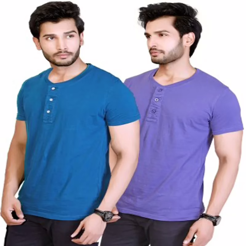 Season Men's Henley Multicolor T-Shirt - Image 4