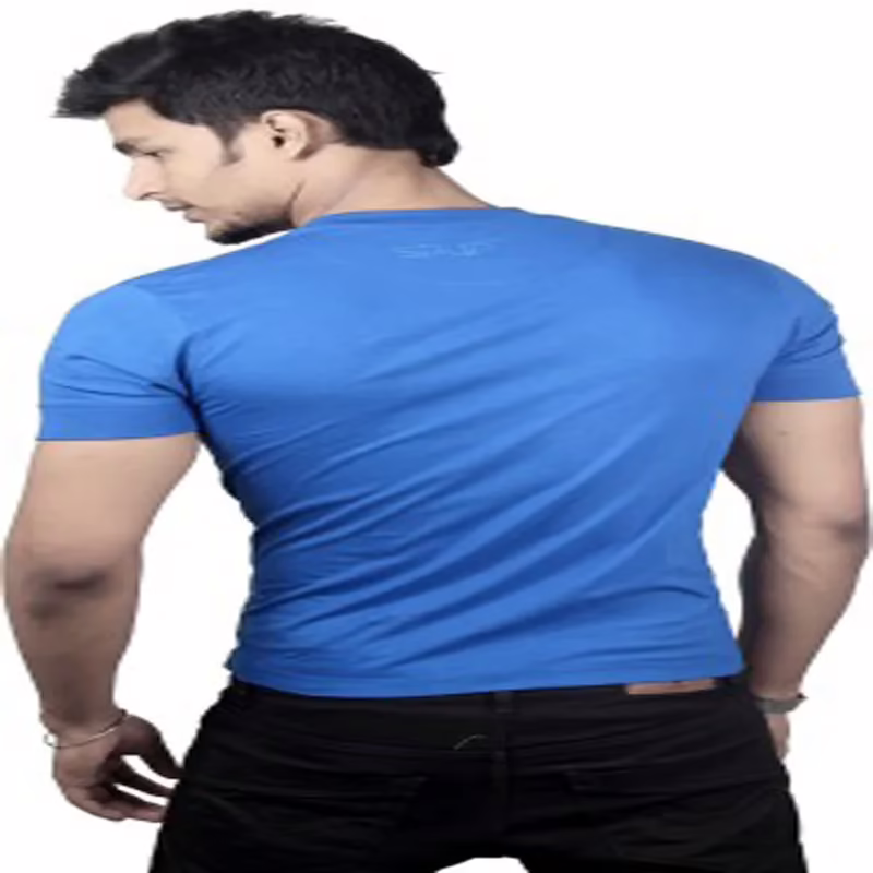 Season Men's V-neck Blue T-Shirt - Image 3