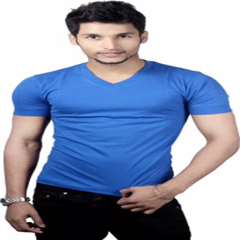 Season Men's V-neck Blue T-Shirt
