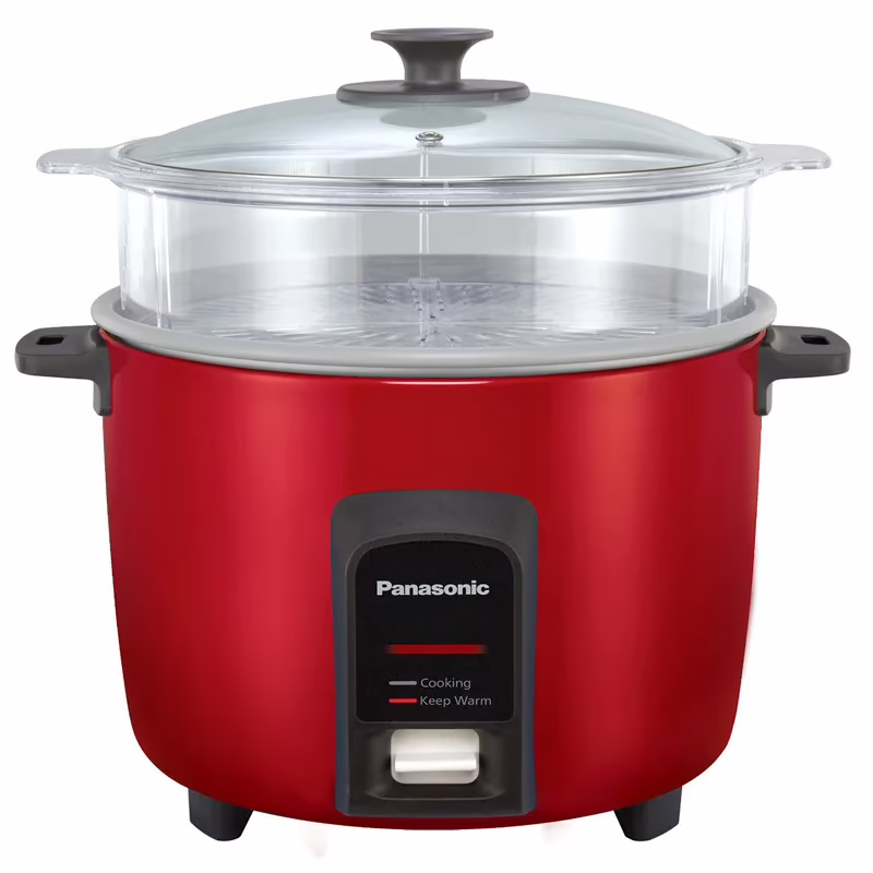 Panasonic 12 Cup (Uncooked) Automatic Rice Cooker/Steamer, Red