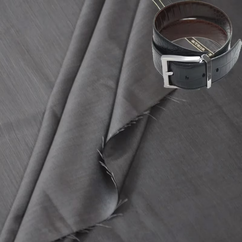 Raymond Men Poly Blended Trouser Fabric Grey Free Belt
