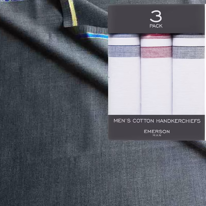 Raymond Men Poly Blended Trouser Fabric Grey Free Handkerchief