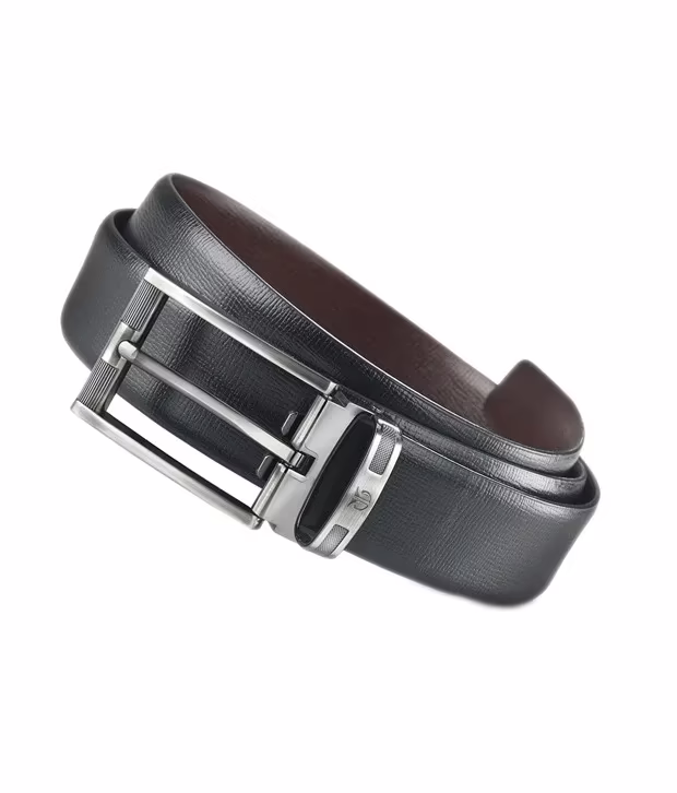 Black Leather Pin Buckle Formal Men