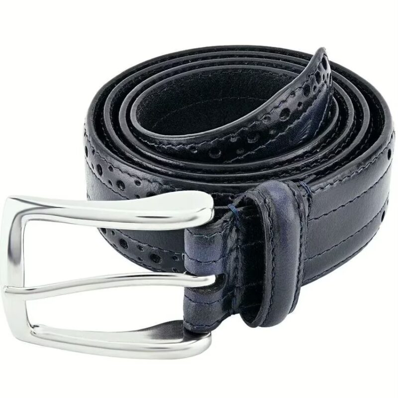 Black Leather Formal Belt for Men