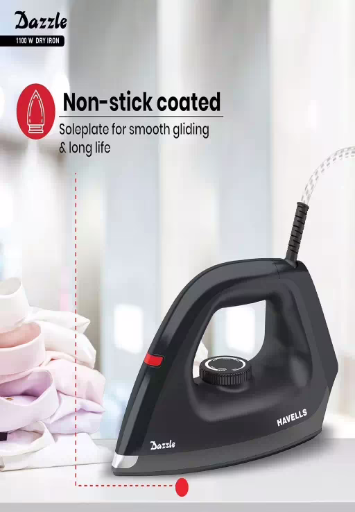 HAVELLS by Havells Dazzle 1100 W Dry Iron (Black)