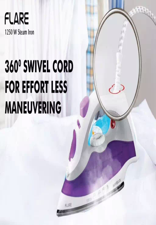 HAVELLS GHGSIBDU125 Flare 1250 W Steam Iron??(Purple)