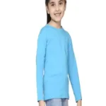 Girls Sky Blue Solid Color Tshirt