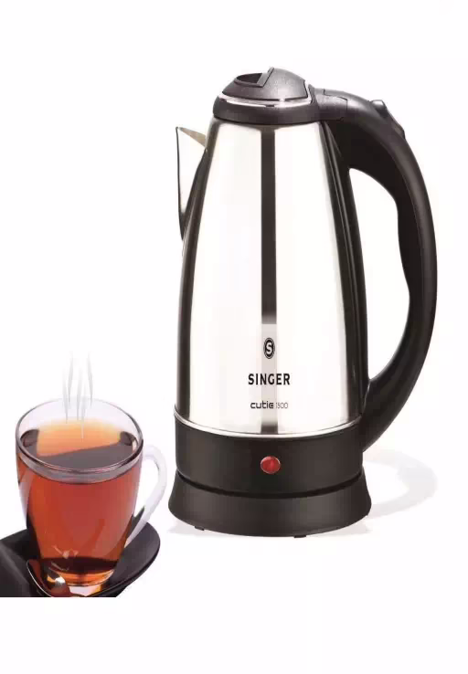Singer Cutie DX Electric Kettle 1.5 Liter Stainless Steel, 1500 Watts Electric Kettle??(1.5 L, Black, Silver)