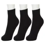 Black Casual Ankle Length 3 Pair Socks
