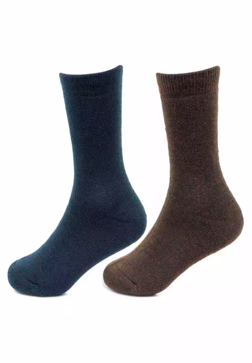 Woolen Plain Kids Socks 2 Pair