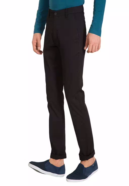 Black Slim Fit Chinos For Men - Image 3