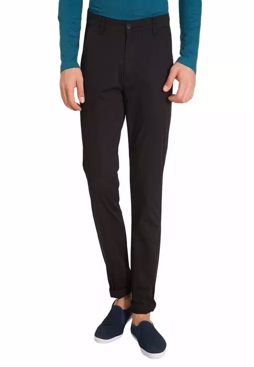 Black Slim Fit Chinos For Men