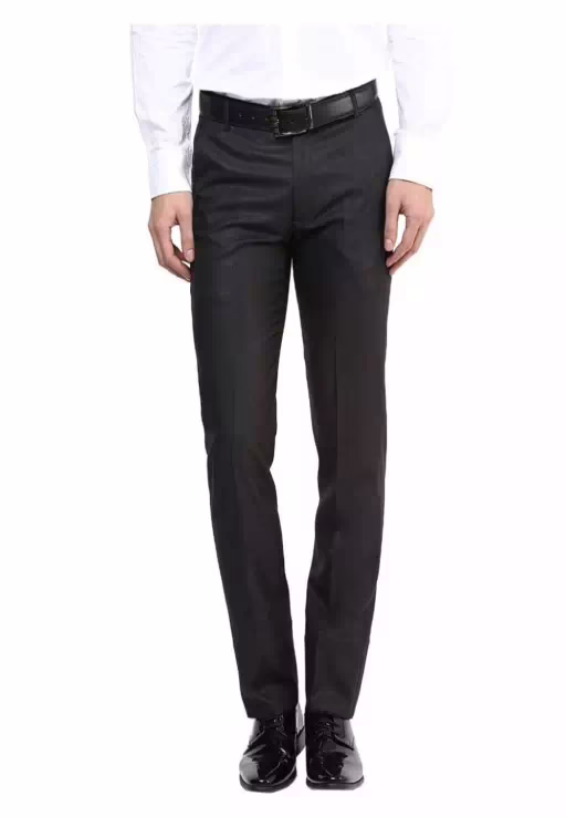Livster Black Regular Fit Pleated Trousers
