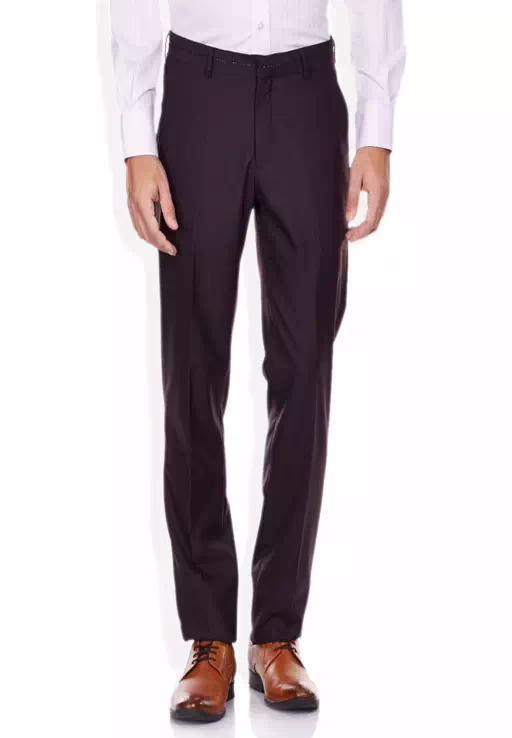 Brown Slim Fit Formal Trousers