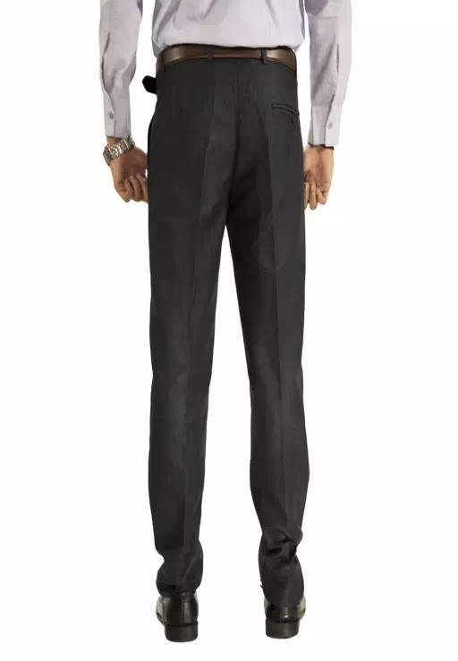Black Cotton Blend Slim Formal Trouser - Image 3