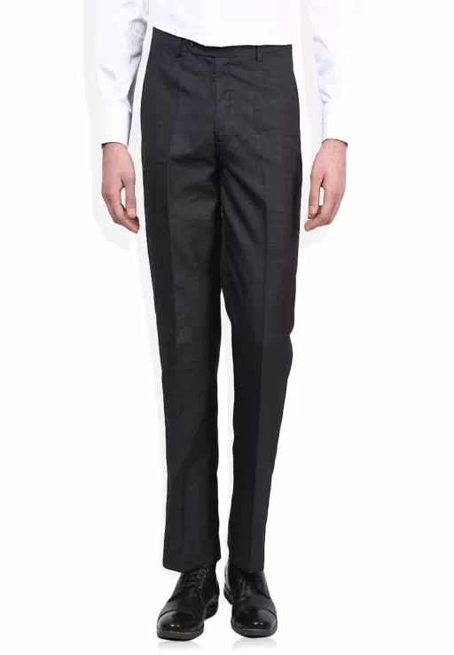 Black Regular Fit Formal Trousers