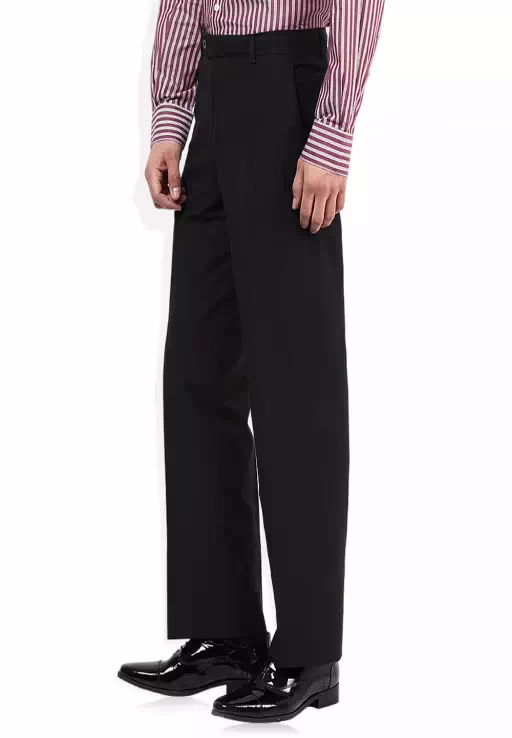Seasons Black Solid Regular Fit Trouser - Image 3