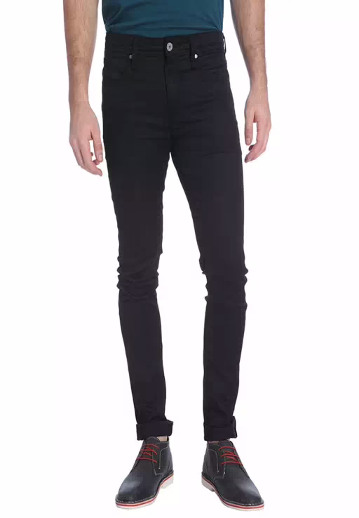 Seasons Black Slim Fit Casual Trouser