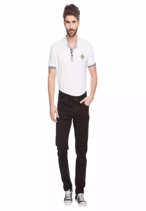 Black Slim Fit Casual Trouser - Image 3