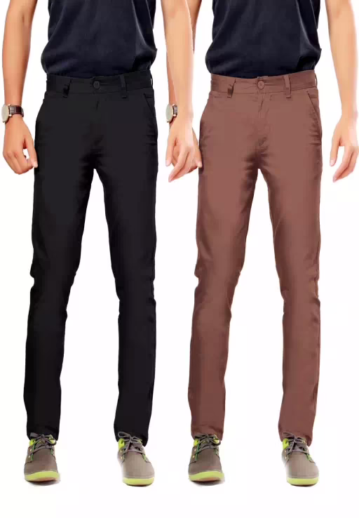Black Slim Casual Trouser Pack Of 2