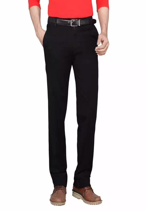 Seasons Black Regular Fit Casual Trouser