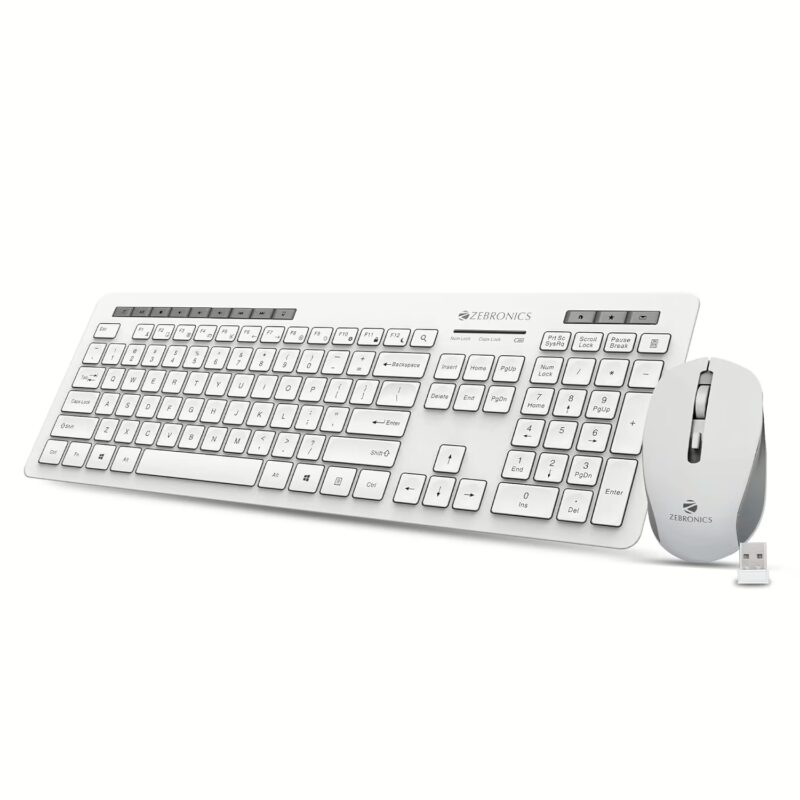 Zebronics Zeb-Companion 500 and Mouse Combo Wireless Desktop Keyboard??(White, Grey)