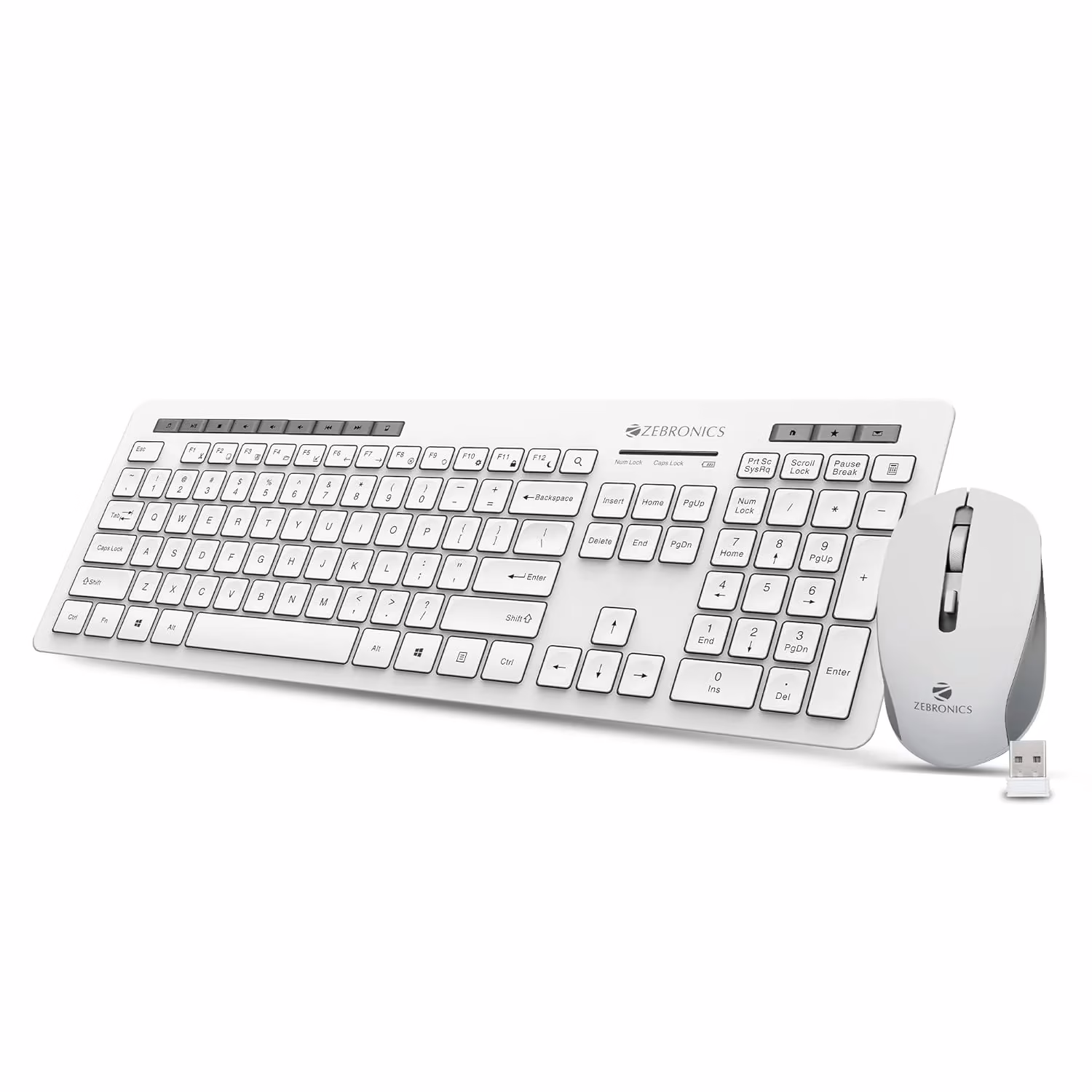 Zebronics Zeb-Companion 500 and Mouse Combo Wireless Desktop Keyboard??(White, Grey)