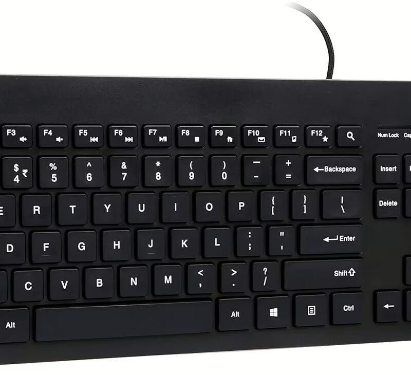 Zebronics ZEB-K4000M USB Wired Keyboard with 107 Keys, Silent Operation, Chiclet Keypad, Multimedia Keys, Gold Plated Wired USB Desktop Keyboard??(Black)