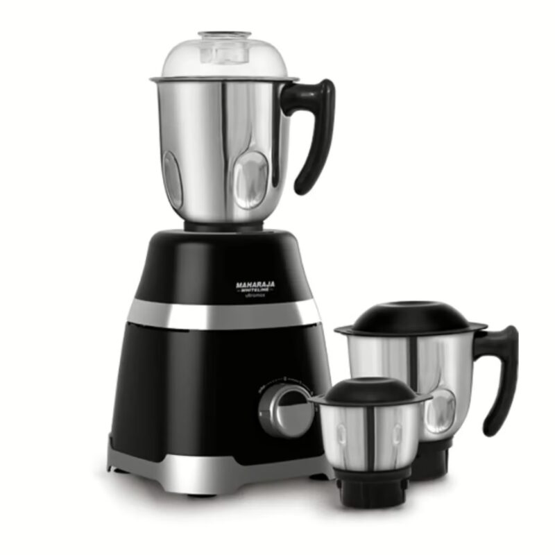 Maharaja Whiteline MX-220 Ultramax HD 1000 W Mixer Grinder (3 Jars, Black, Silver)