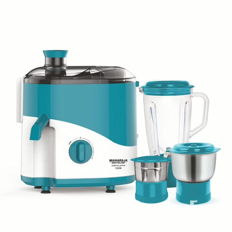 Maharaja Whiteline Odacio Prime / JX1-161 550 W Juicer Mixer Grinder (3 Jars, Blue, White)