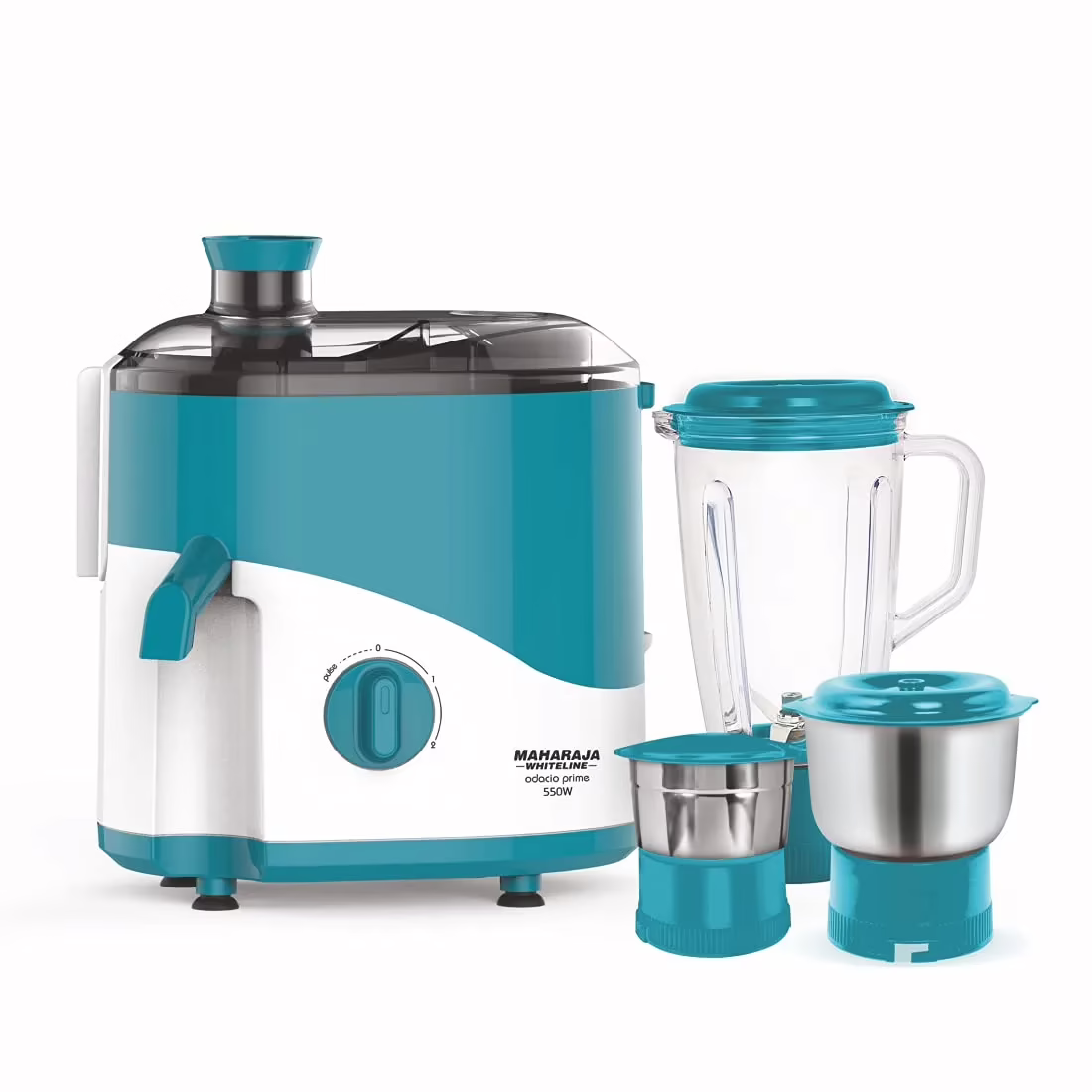 Maharaja Whiteline Odacio Prime / JX1-161 550 W Juicer Mixer Grinder (3 Jars, Blue, White)