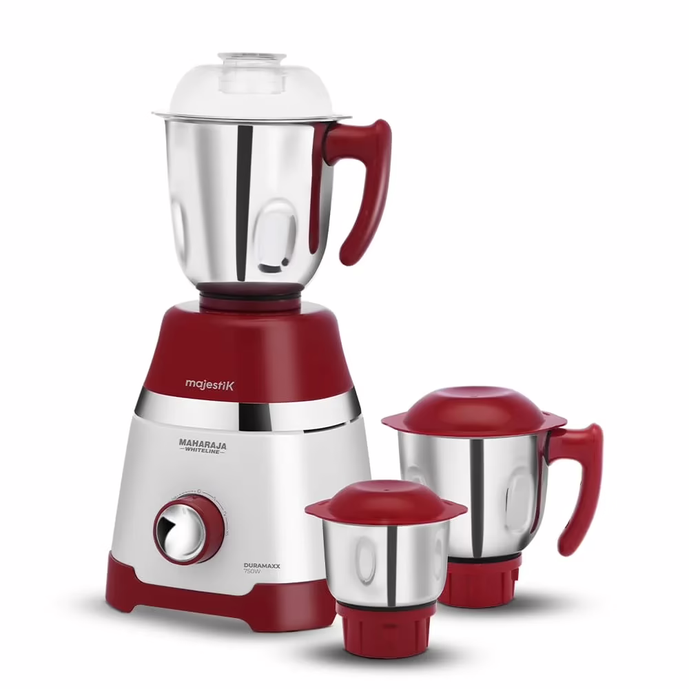 Maharaja Whiteline MX-242 Duramaxx 750 W Mixer Grinder (3 Jars, Red, White)